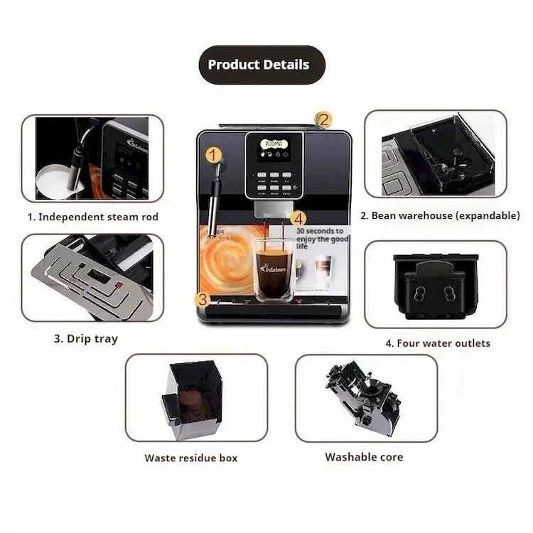 2024 Hot Selling Coffee Machine Wholesale Fully Automatic Coffee Machine Premium Coffee Grinders with Factory Outlet