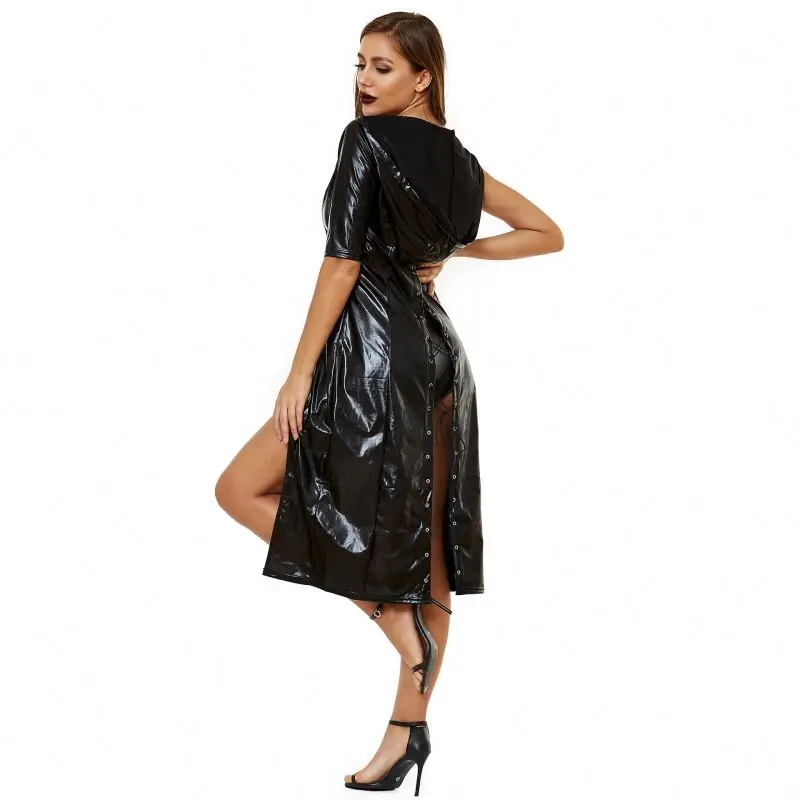 Death Cloak Lacquer Leather Ghost Festival Easter Dress Witch Dress Halloween Costume