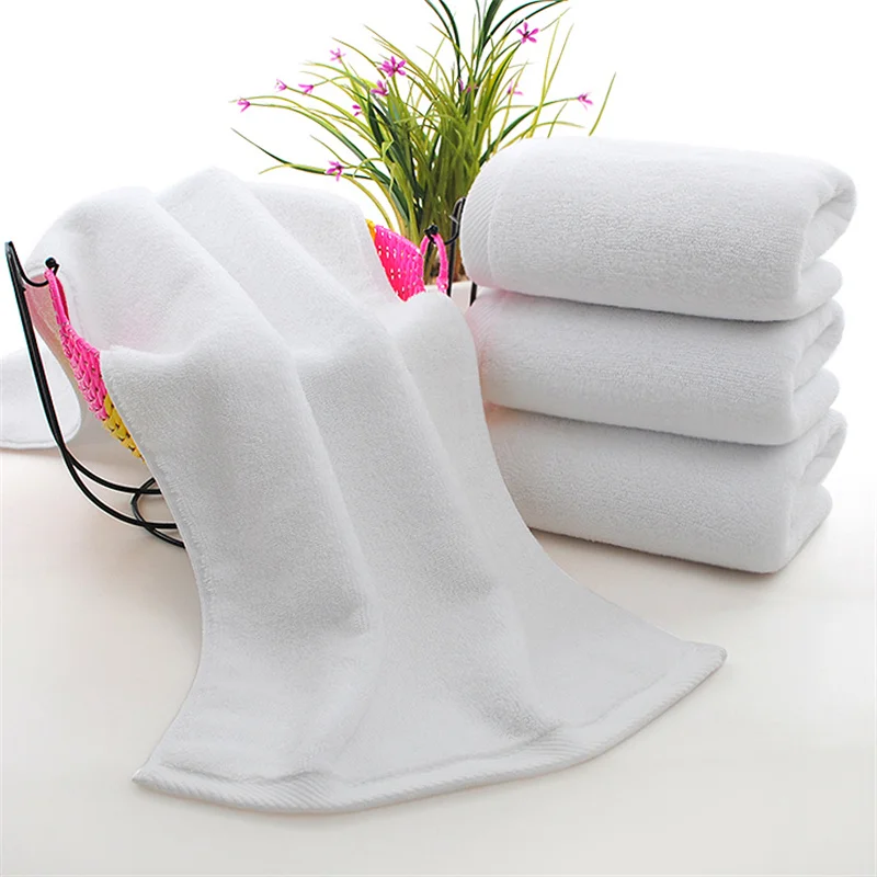 100% Cotton White towels Hand Towels custom logo For Hotel Spa barber beauty salon towels