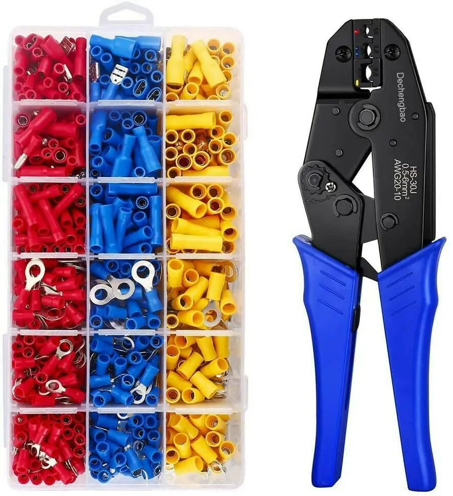 Wire Crimping Terminals Electrical Rugged Crimp Dies Ratchet Crimping Plier