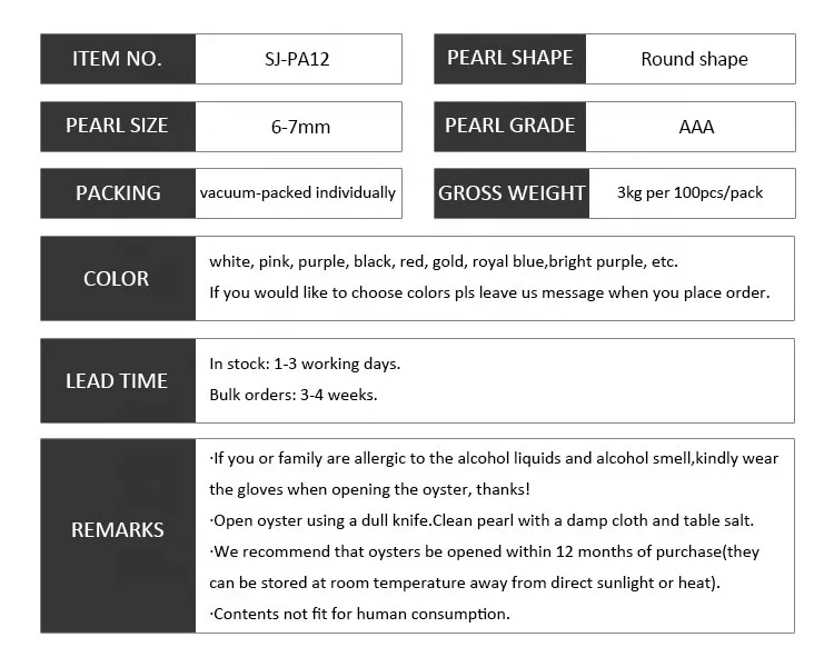 
6-7mm Vacuum Packed Akoya Shell Live Oysters Gift Loose Love AAAA Dyed Bulk Akoya Pearl Oyster With Pearl 