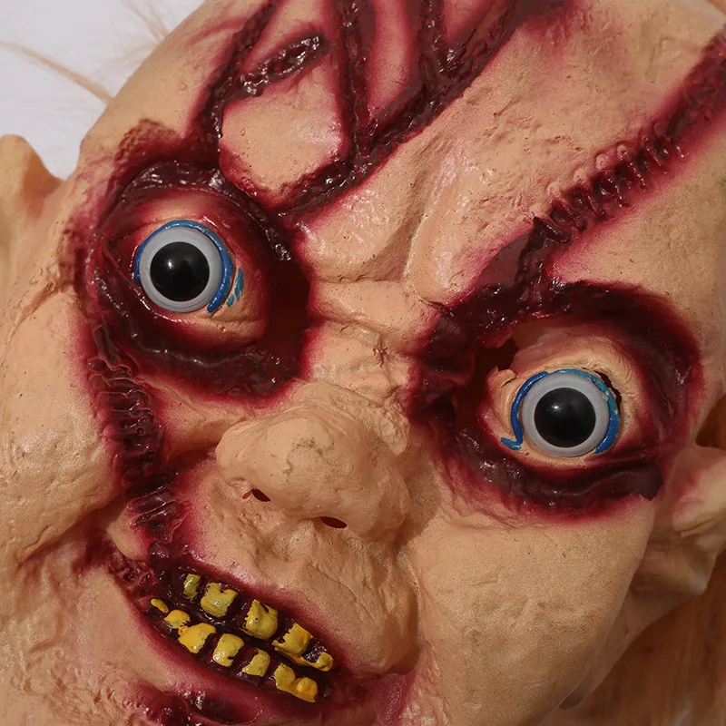 Halloween grimace mask ghost baby chucky  mask whole person demon hood man