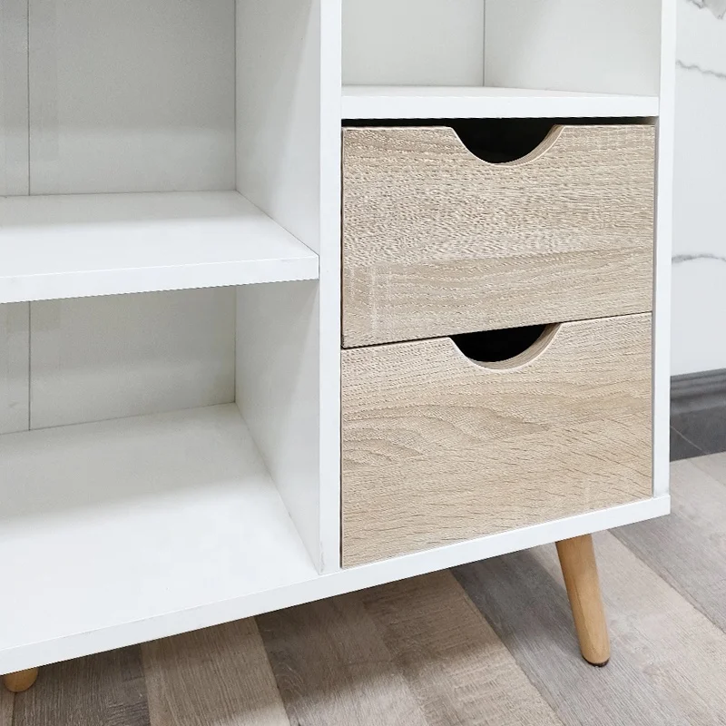 Modern Living Room Furniture White Wood Wooden Buffet Sideboard Mini Corner Home Coffee Wine Bar Cabinet For Home