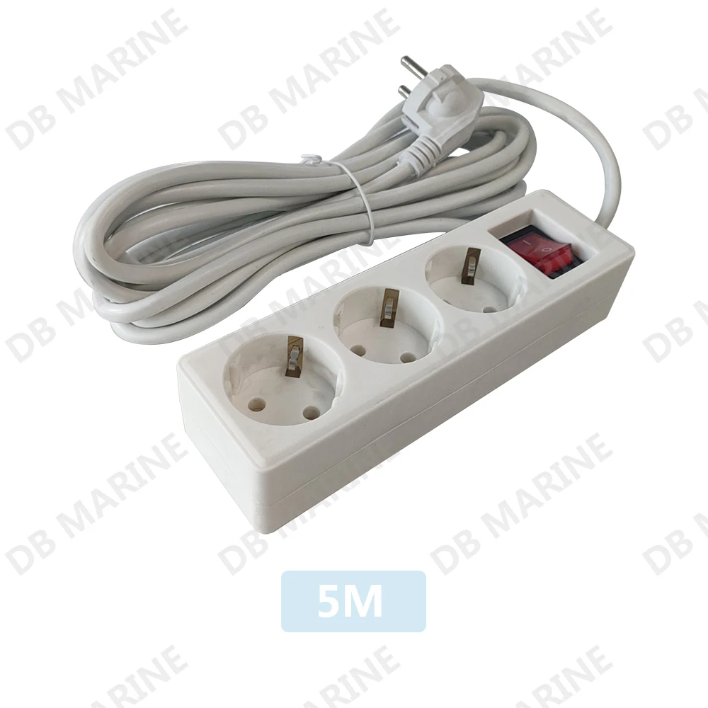 IMPA 792965 European plug Multiway Receptacle With Cord and Pop Plugs Sockets