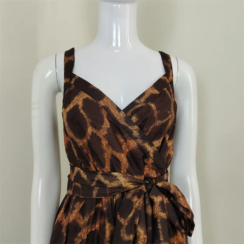 A5004 Hot Selling Spaghetti Strap Belted Summer Slim Dresses Plus Size Women