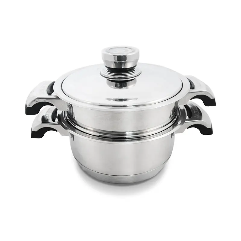 Wide Edge Stainless Steel Sauce Pot Milk Set With Salad Bowl and Bakelite Mats Cookware