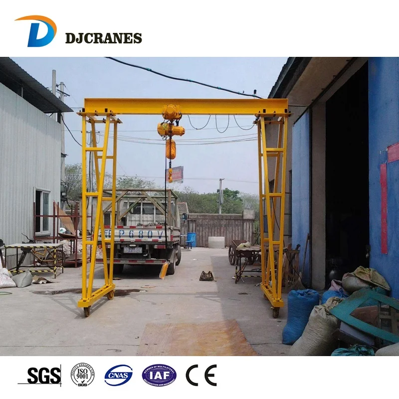 Industrial portable shop free hand 1 ton mini single gantry crane