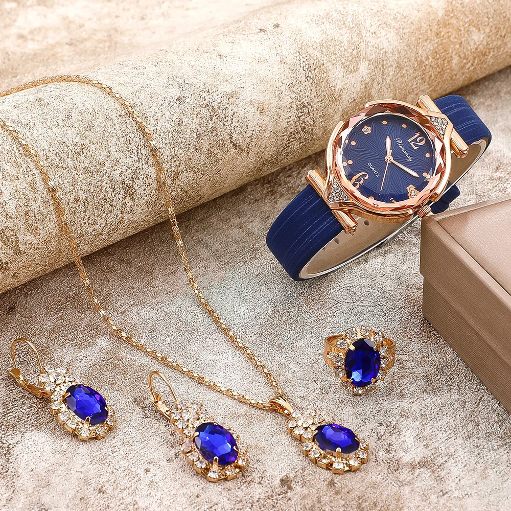 9829 Luxury ladies Watches & 4pcs Jewelry Set  Fashion woman watch set for women