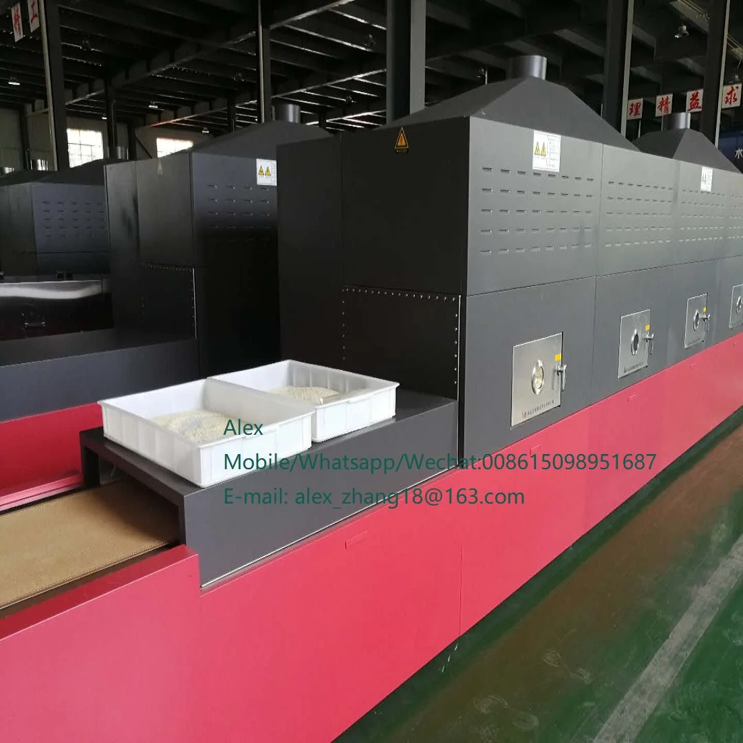 Stainless steel tunnel microwave dryer sterilizer for Tea powder