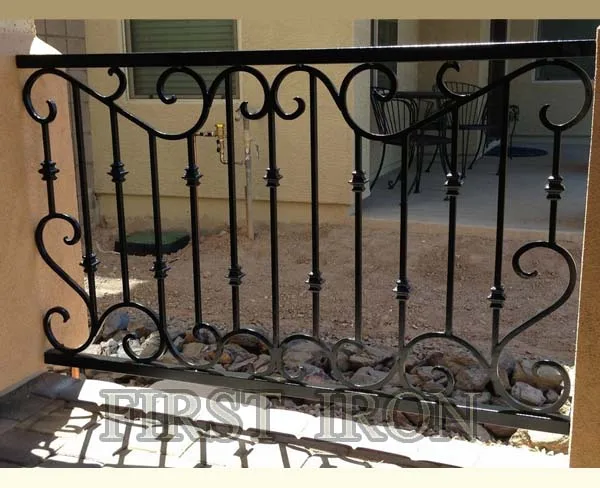 Custom black square tube powder coated ornamental wrought iron fence