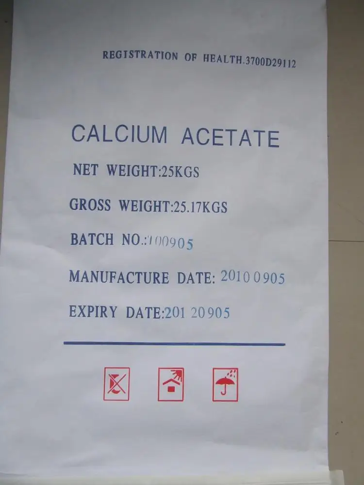 China factory quality food preservatives calcium acetate monohydrate