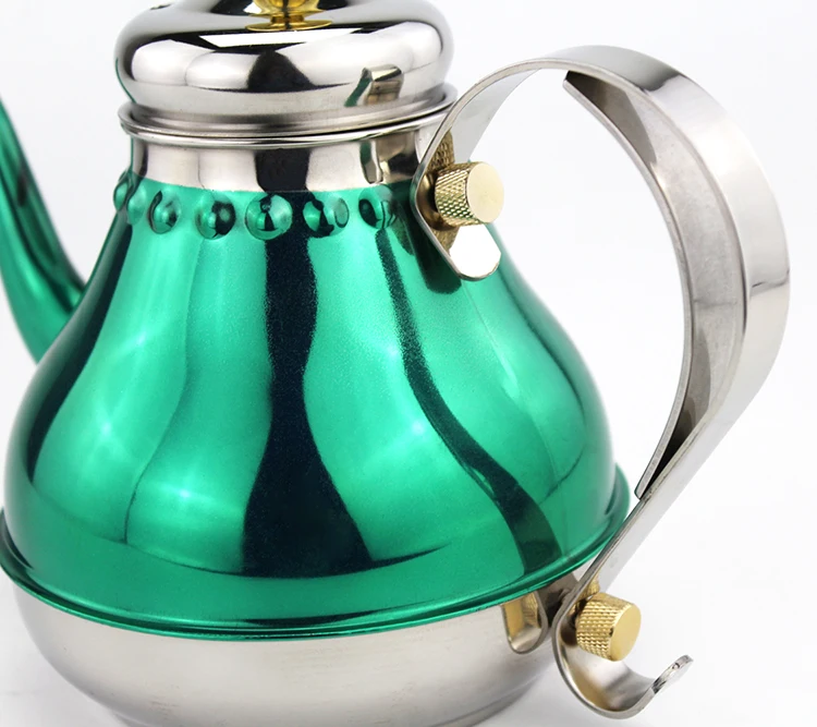 
Wholesale China green color tea pot 201 stainless steel copalace teapot with filter screen 