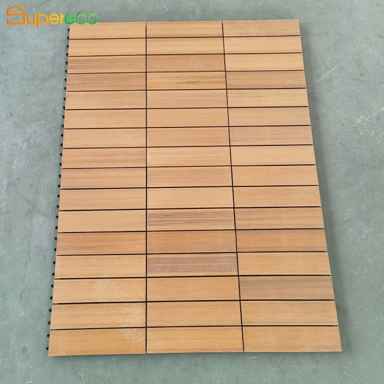 Hot Sale Anti-slip Terrace Tiles 300*300*20mm Easy Install WPC Diy Tiles Waterproof Interlocking Deck Tiles