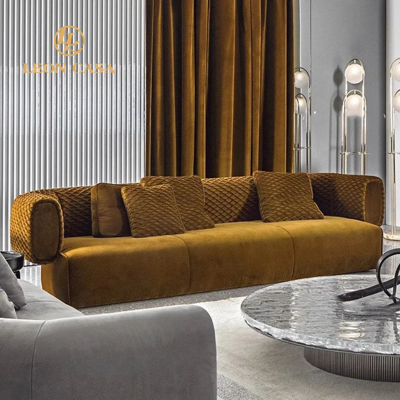 Latest Design Comfortable 1 2 3 4 Seat  Furniture Sofa Set Luxury Living Room Italian Style Sofa
