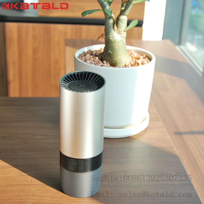 2022 KATALD Hot Selling Black Car Air Purifier with TVOC Air Quality Sensor and Negative Ion