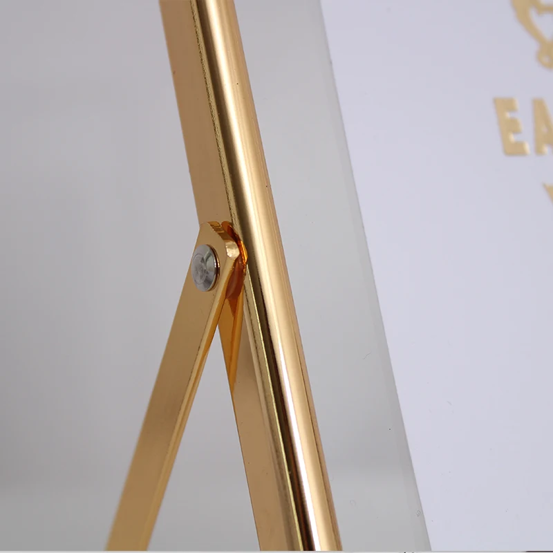 
5x7 Antique Gold Vintage Style Brass and Glass, Metal Floating Desk (Vertical) Picture Frame for home decoration 