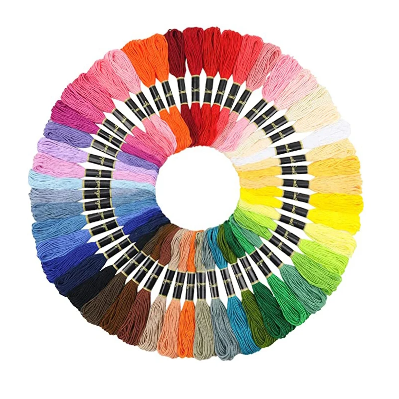 multi color crosstitch embroidery thread set, polyester embroidery thread