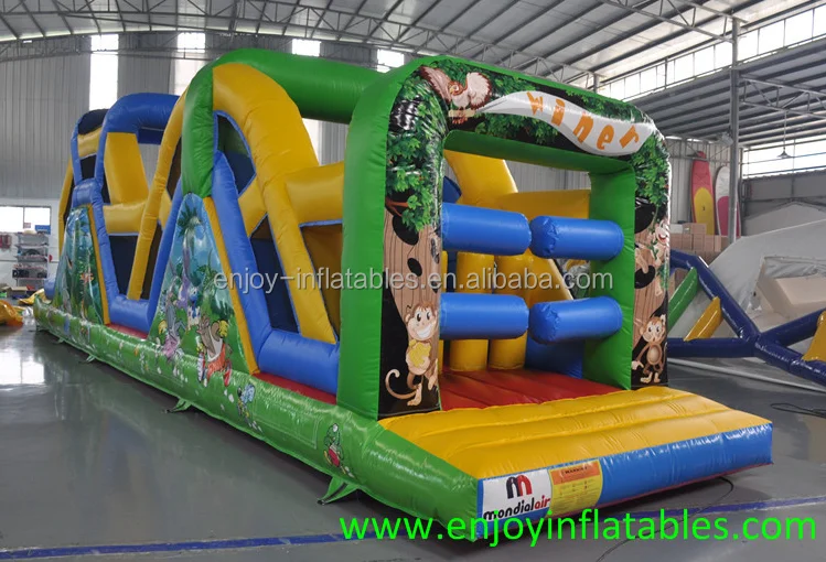 High quality Small Boat Inflatable obstacle course Jumping Bouncy castle with Slide for kids for fun