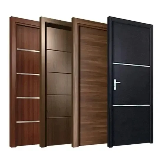 Customized Interior Apartment Room Exterior Door Cheap WPC Solid Wooden Home Doors