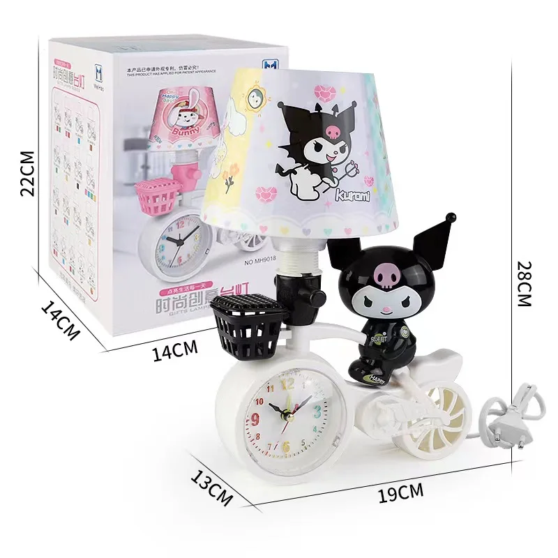 DHF843 New Wholesale Character Small Night Light Cartoon Bicycle Alarm Clock Desk Lamp Bedroom Lovely Sleep Bedside Lamp