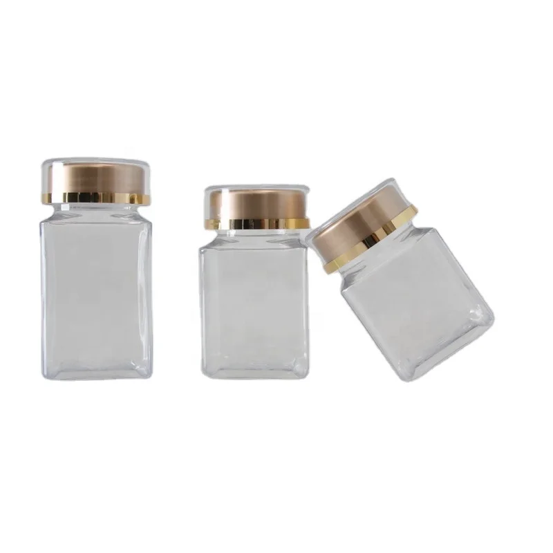 Hot Selling Biodegradable PET Square Medical Pill Plastic Vitamin Bottle