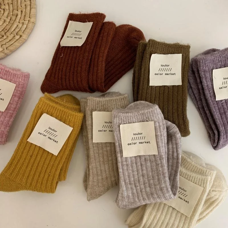 2024  wool socks men cashmere socks Wholesale winter thick thermal fiber womens wool socks