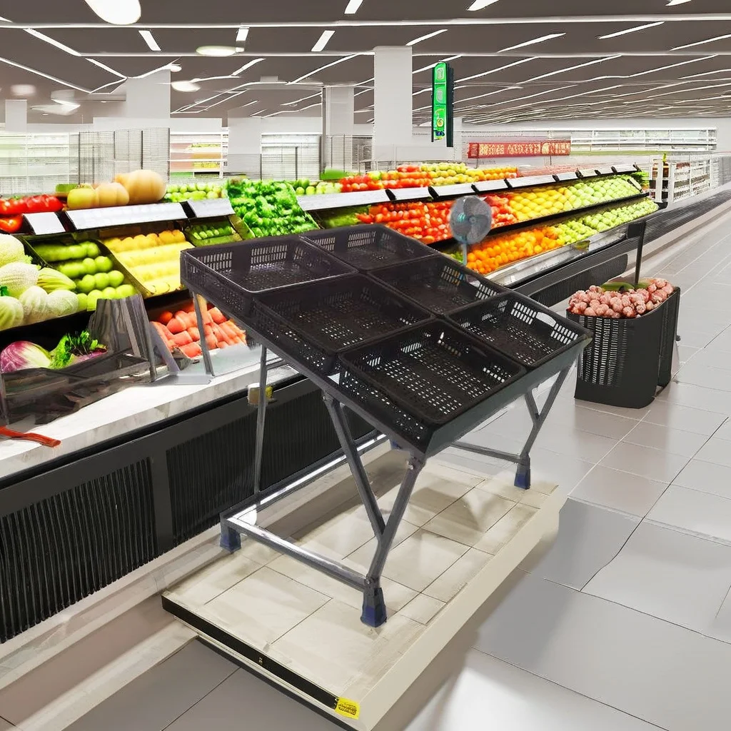Ownace Multifunctional Metal Fruit Vegetable Display Shelf Light Duty Plastic Supermarket Rack for Grocery Shop