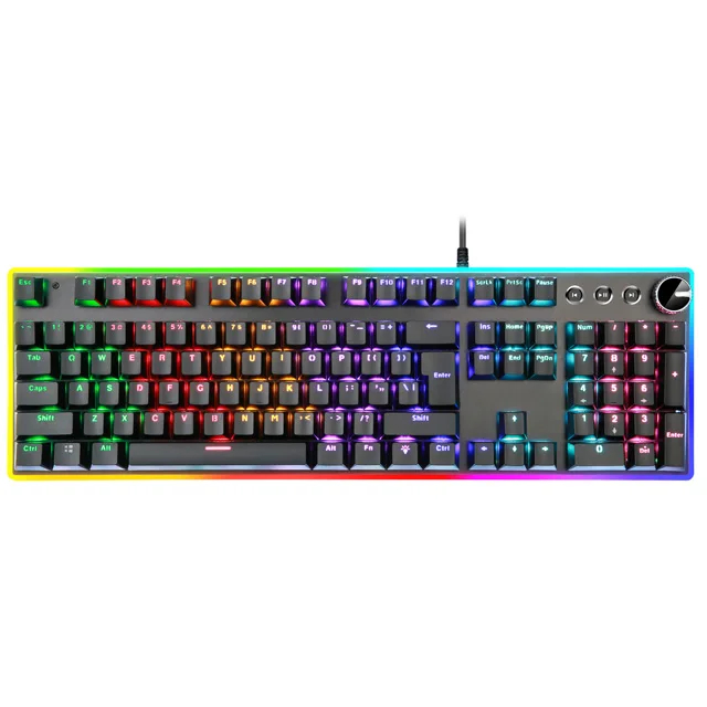 SATE Promotion Sale(GK-70)Wired 108 keys RGB multi-color backlight mechanical gaming keyboard