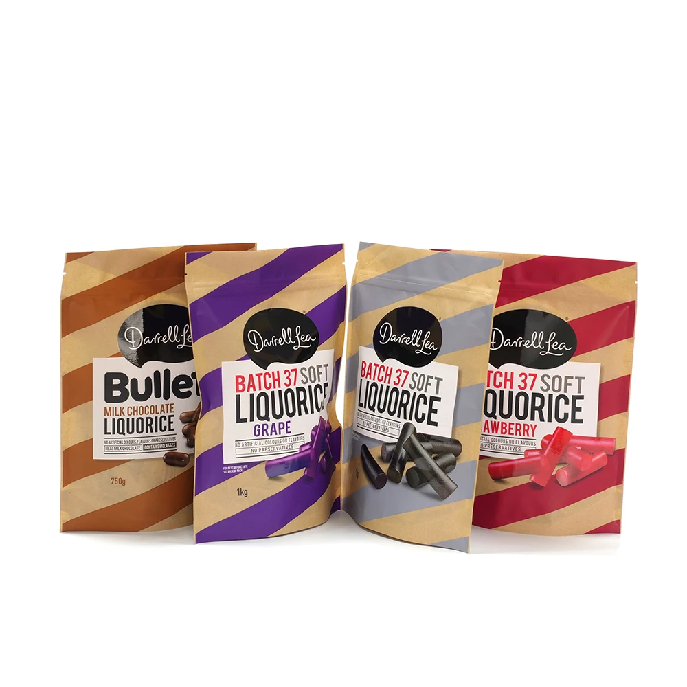 
Custom Printing Pouch zip-top Biodegradable Corn Starch Compostable Food Container Sachet for snacks 