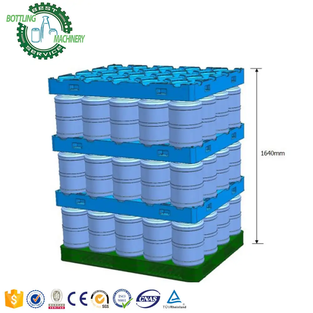 Eco-friendly 4*4 16 bottles 4 Way Entry 18.9 Ltr 19 Liter 20 Liters 3 4 5 gallon water bottle Jar plastic hdpe rack pallet