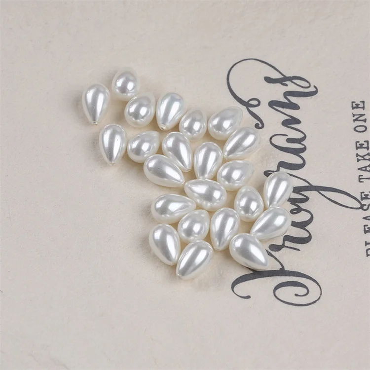 Wholesale White Drop Shape Natural Shell Pearl Beads For Diy Jewelry
