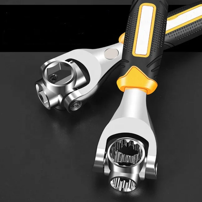 Multi-function universal hardware tools ratchet socket wrench 8-in-1 8-21mm fast hexagonal ratchet repair tool set