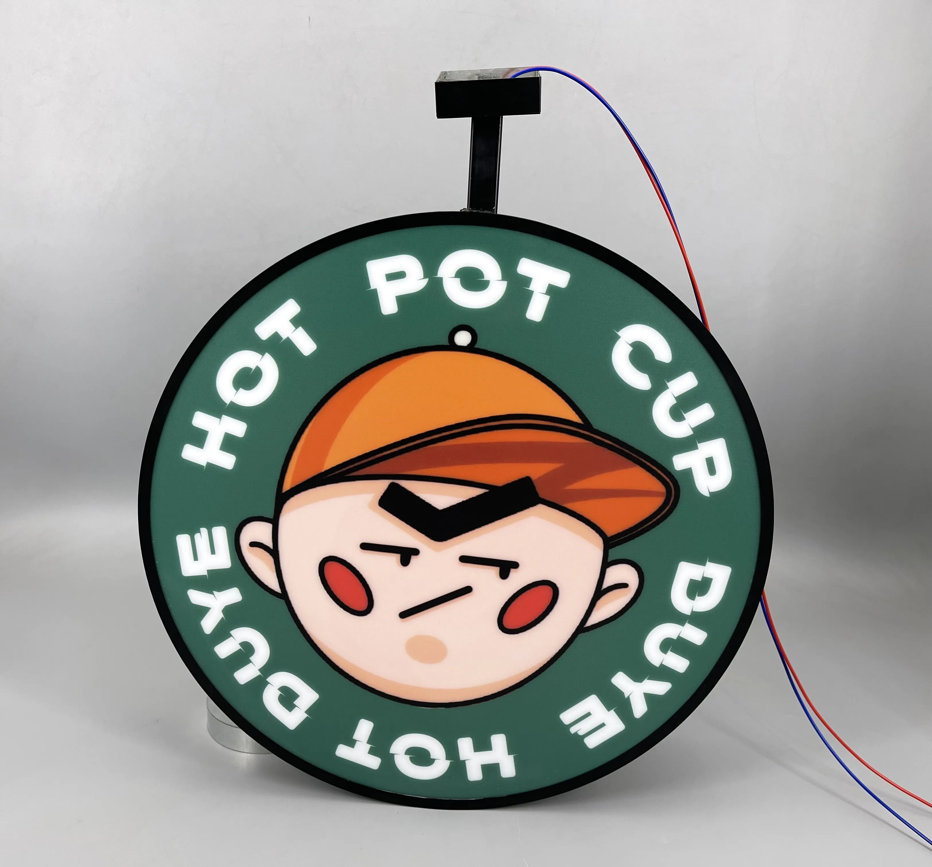 Factory Direct Sales Wall Side Hanging Board Circle Mounted Signboard Two Sides Led Light Box Sign For Bar Restaurant Store Signs