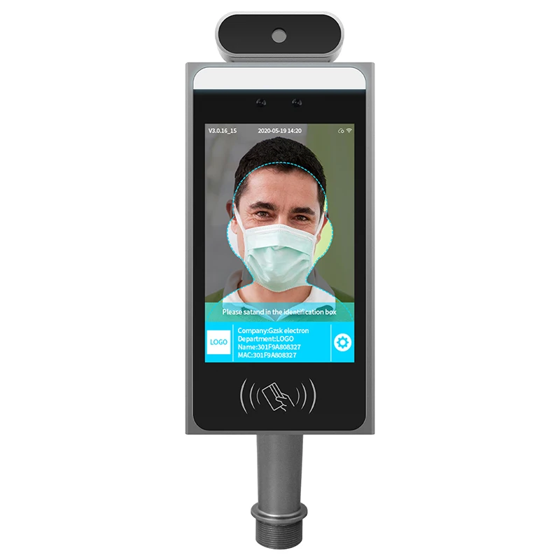 Really Professional Human Temperature Biometric Face Recognition Time Machine