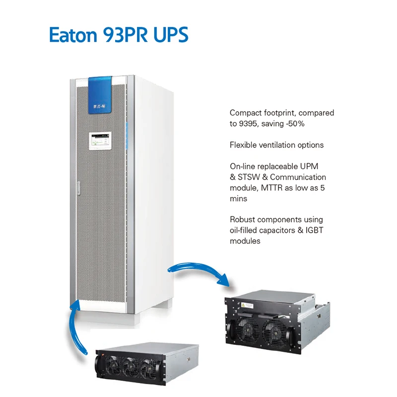 Eaton Brand Online 93PR 9310 UPS15-500KVA 25KVA-200KVA with three phase output Power Supply Online UPS for office compute