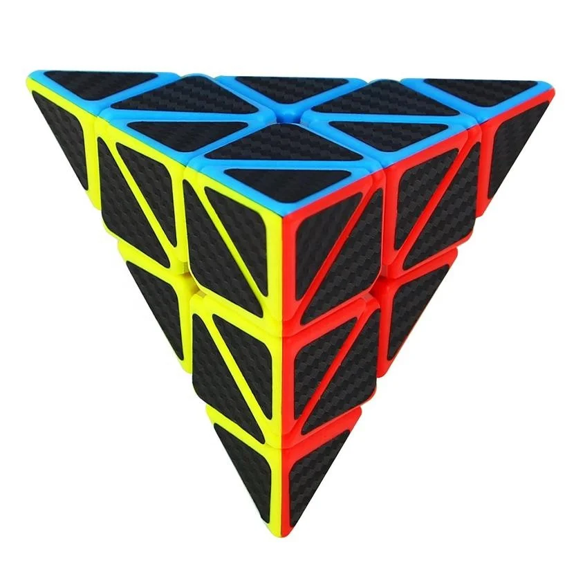 Low Price Loss Sale Pyramid Speed Cube Carbon Fiber Sticker Twisty Puzzle for Kids Stress Relief Toy Funny Kids Gift