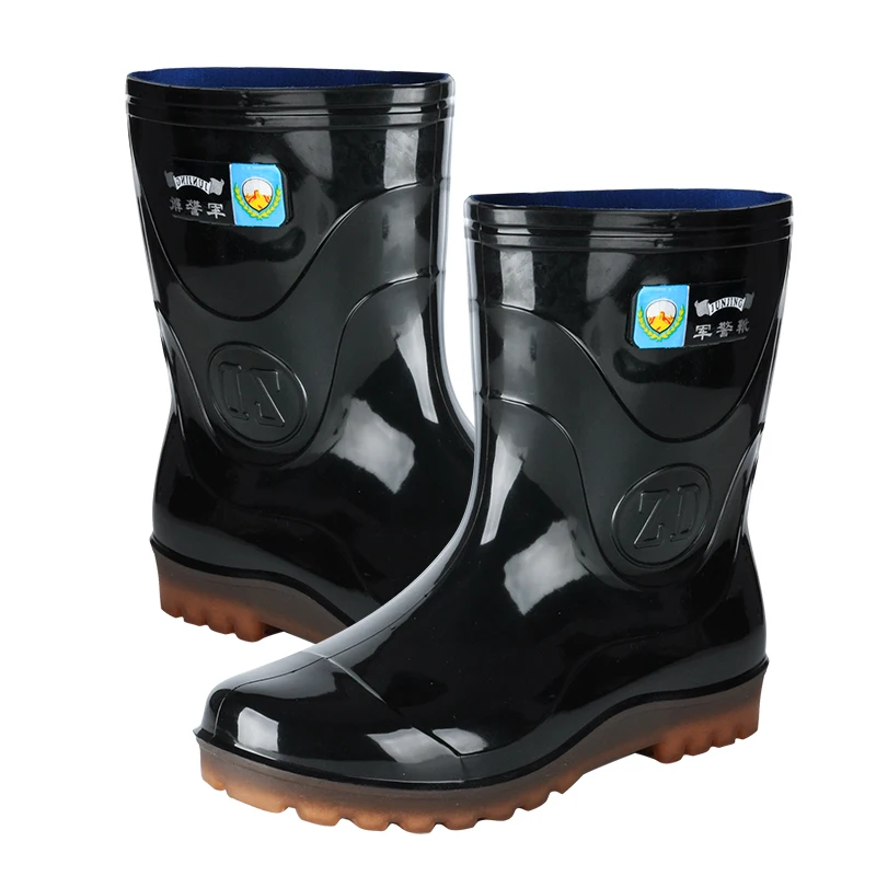 Design Your Own Shoe for Men Glitter Pvc Custom Logo Welly Short Waterproof Ankle Rain Boots