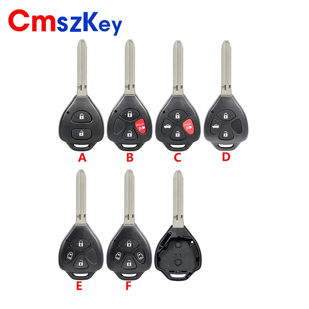 For Toyota Corolla Camry Reiz RAV4 Crown Avalon Venza 2B 3B 4B Remote Key Fob Shell Case With Uncut Key Blade