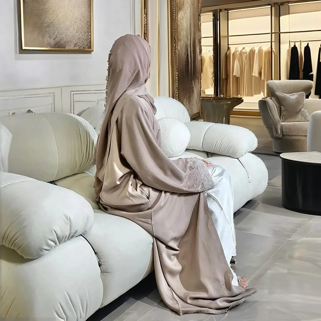 PROMISTAR Luxury Custom Modest Diamond Abayas Set Adults Elegant Modest Rhinestone Muslim Abaya