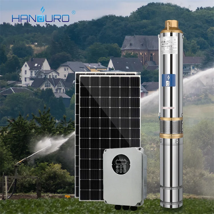 Handuro 110v 1100w 3.8m3/h 123m Taizhou DC Solar Submersible Pump Bomba Dagua