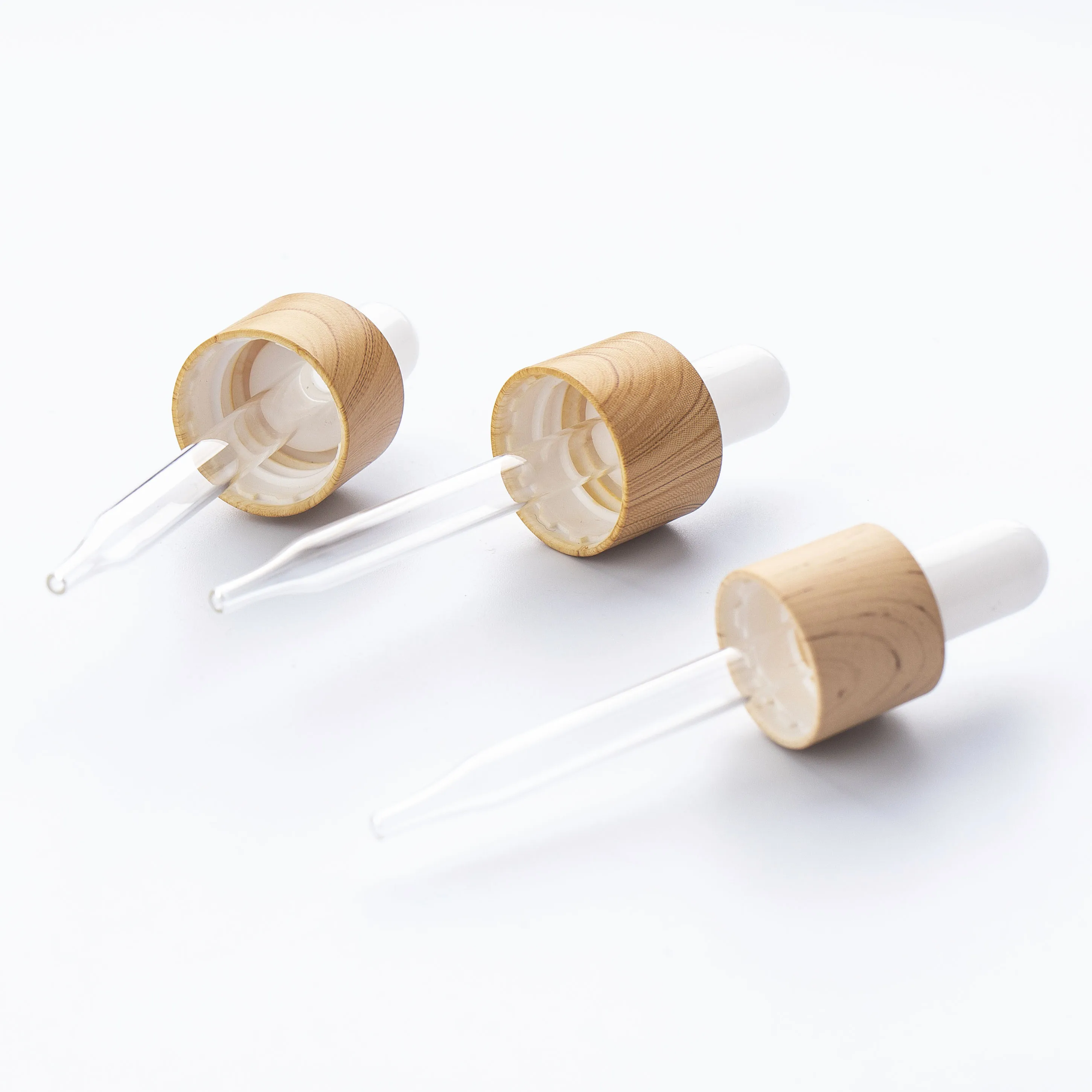 13mm 18mm 20mm new product water transfer printed wooden dropper glass pipette rubber bulb bottle caps