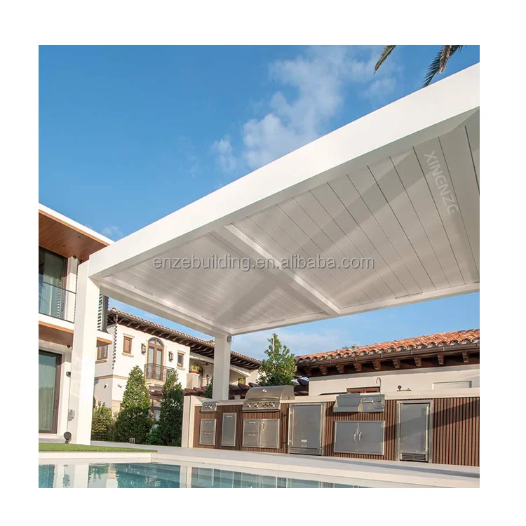 Bioclimatic Exterior Motorized Shutter Aluminium Pergola Manufacturers Canopy Gazebo Electric Louver Outdoor Aluminum Pergola