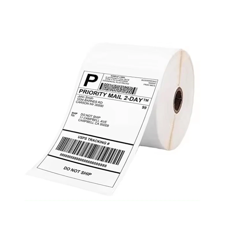 Factory wholesale 4x6 a6 thermal shipping label sensitive sticker roll white direct thermal labels