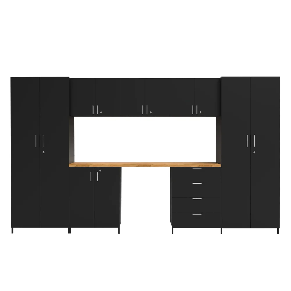 Garage combination cabinet slat wall storage system cabinet steel modular cabinets