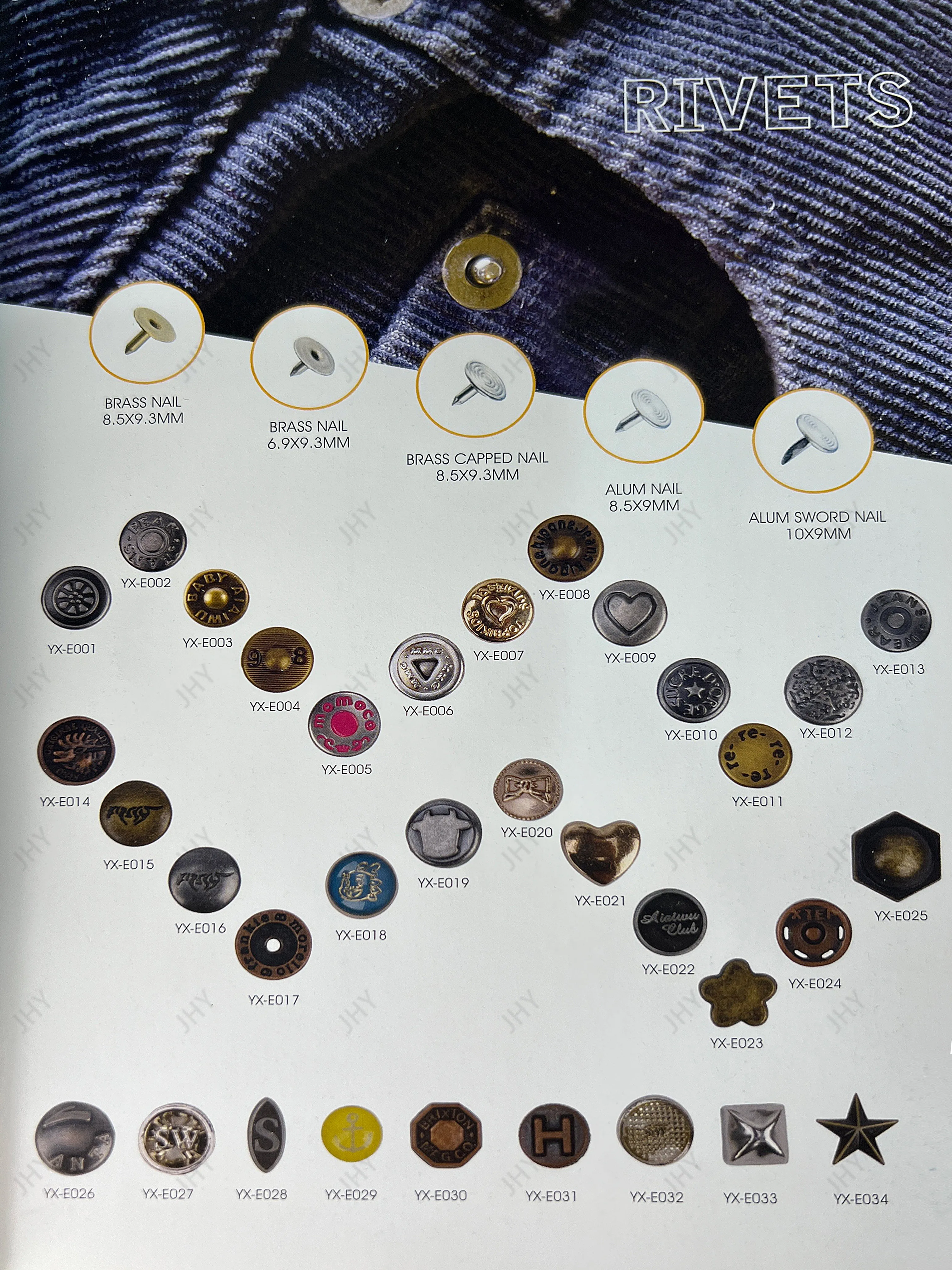 Fashion Custom Design Metal Rivet Round Butterfly Engraved Logo Metal Rivet