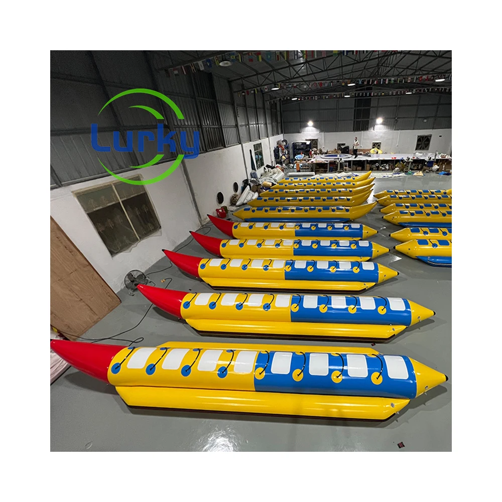 Factory Direct Classic Design 8 Person Portable 0.9mm PVC Tarpaulin Water Sports Inflatable Banana Boat
