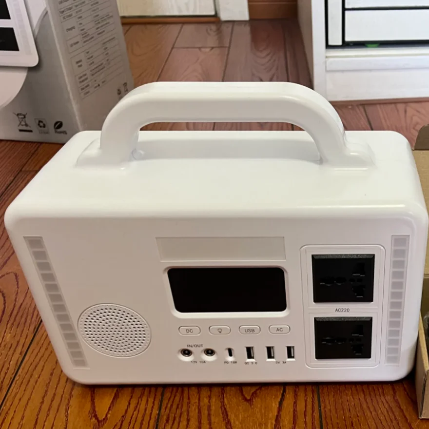Portable And Efficient: 300w Dual Ac Output Port Mobile Power Supply, Worry Free Outdoor Power Consumption