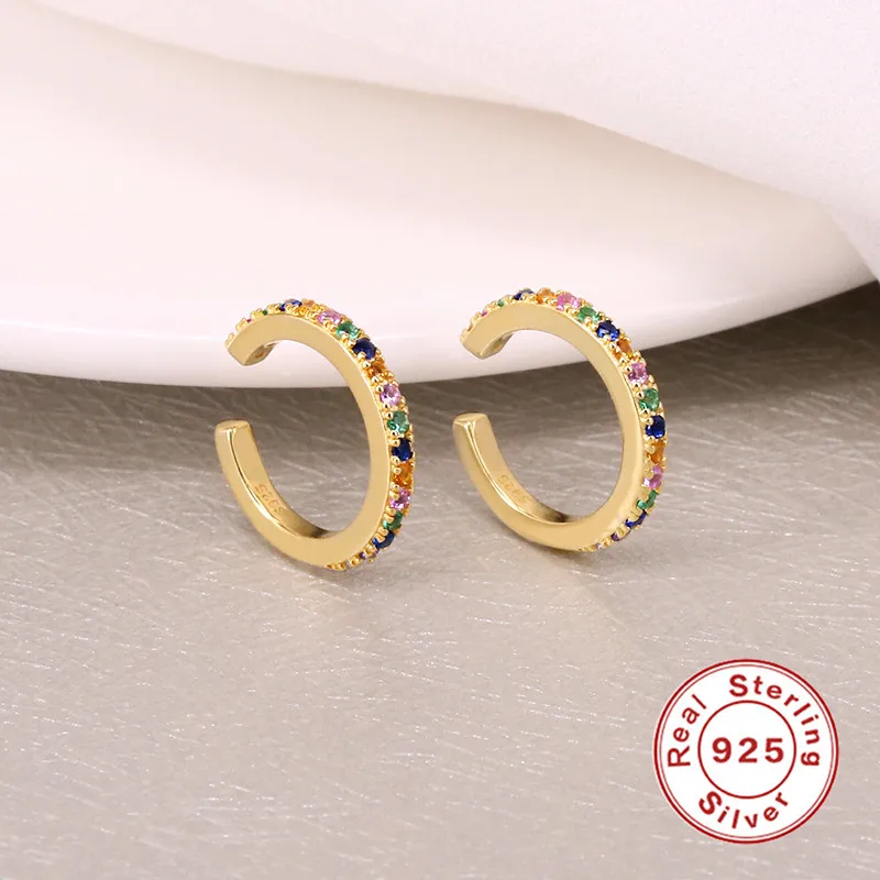 925 sterling silver clip on hoop earrings non piercing design ear clips without earring holes women ear cuff earrings 2022