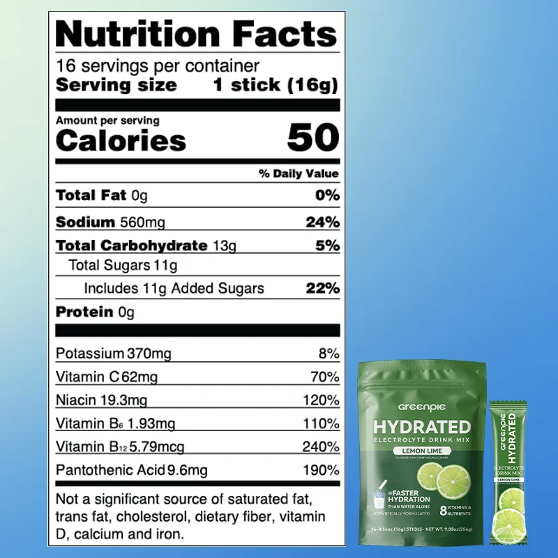 Greenpie Best Tasting  Affordable Unflavored Flavoured 0 Calorie Lemon Grape Electrolyte Powder