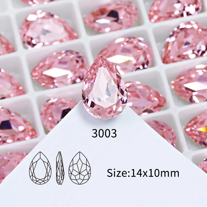 Dongzhou High quality K9 crystal waterdrop glass rhinestone wholesale loose crystal beads for jewelry making diy accessories